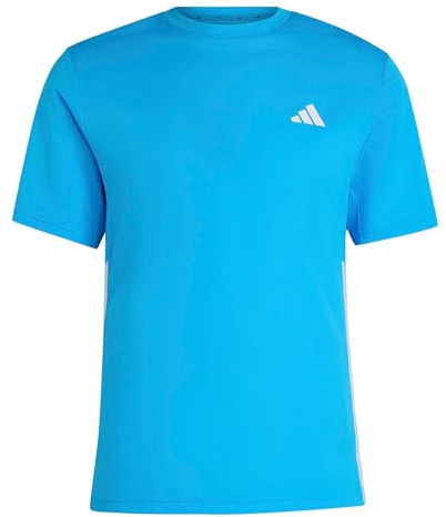 adidas Men's Workout Essentials Base 3-Stripes T-Shirt, Lucid Aquamarine/White, L