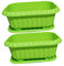 HEMOTON 2 Piezas Maceta para Plantar Verduras Contenedores Interior Bandeja de Plantas Largo Bandeja de plantación jardineras Exterior macetas Jardinera pequeña plástico el plastico Verde