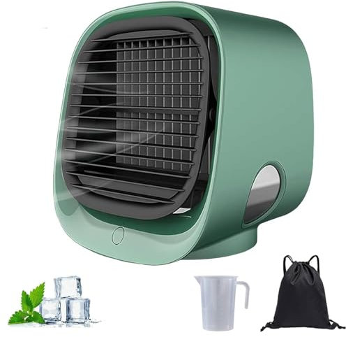Airabreeze Portable Air Conditioner, Portable Airbreeze Fan Humidifier & Scent Dispenser, 2025 Aira Breeze Air Cooler Fan with Tank & LED Nightlight, 4 Speed Settings, Cooling in 90 Seconds (Green)