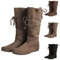 Generisch Stivali medievali rinascimentali da uomo, stile retrò, medievale, punk, stivali da cavaliere, morbidi, comodi, in pelle, per il tempo libero, imbottiti, antiscivolo, Z1 Kaki, 35 EU