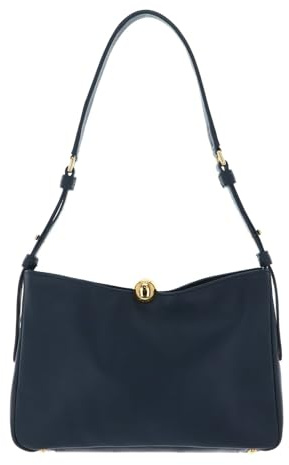 Furla Leder Schultertasche Sfera Soft Shoulder Bag Grigio Blu blaugrau