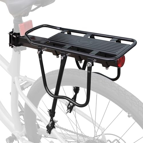 Porte-bagages arrière de tourisme, charge maximale : 50 kg, en alliage d'aluminium, hauteur réglable, convient pour les vélos de 22 à 29 pouces 700 C pour VTT, vélo de route