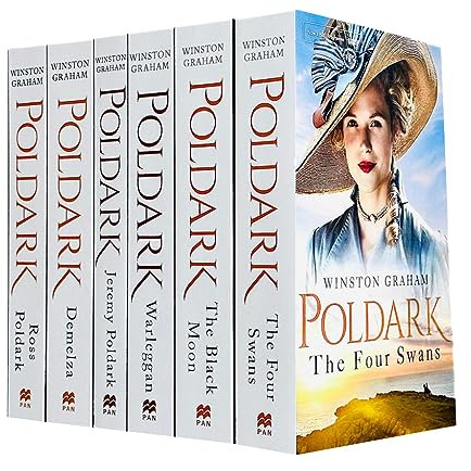 Poldark by Winston Graham Series Books 1 - 6 Gift Box Set Collection Set (Ross Poldark, Demelza, Jeremy Poldark, Warleggan, Black Moon & Four Swans)