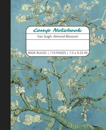 Comp Notebook: Van Gogh Almond Blossom Wide Ruled Composition Notebook Journal for Students, College, School, Office, Work