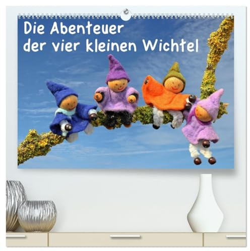 Die Abenteuer der vier kleinen Wichtel (hochwertiger Premium Wandkalender 2026 DIN A2 quer), Kunstdruck in Hochglanz: Vier kleine Wichtel sind das ... erleben einige Abenteuer. (CALVENDO Spass)