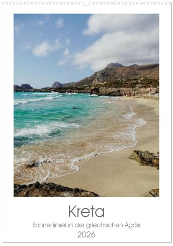 Kreta (Wandkalender 2026 DIN A2 hoch), CALVENDO Monatskalender: griechische Sonneninsel in der Ägäis (CALVENDO Orte)