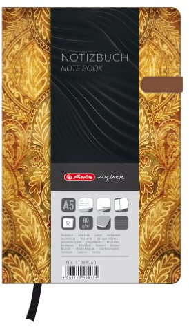 Herlitz 11369360 Notizbuch my.book Lady, Oriental, mit Magnetverschluß, A5, 96 Blatt liniert