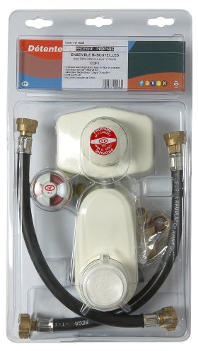 Favex - Kit raccordement gaz - Kit Propane bi-bouteille - Lyres (5 ans) + vanne - 1.3kg/h - 37mbar