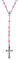 Soul-Cats Rosenkranz Kette Kreuz blau rosa gelb grün schwarz, Farbe: pink