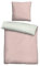 biberna 0840500 Wende-Bettwäsche Garnitur mit Kopfkissenbezug Melange-Flanell , 2 Stück , 1x 135x200 cm + 1x 80x80 cm, hellrosa