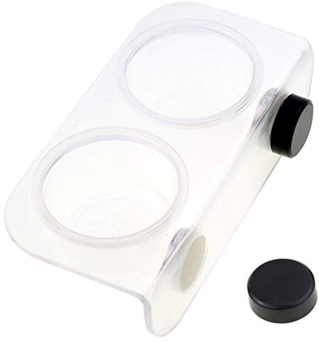 Magnetic Reptile Feeding Cup Gecko Feeder Ledge with 20 pcs Food Water Cups Dish Bowl for Lizard Spider Crested Gecko Chameleon Corn Snake Centipede Beetle Jelly Mealworms (S)