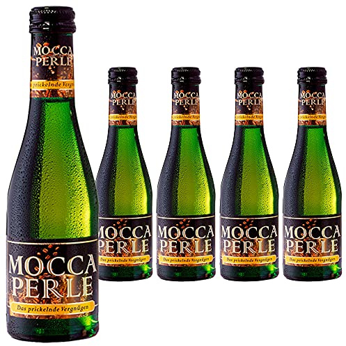 Rotkäppchen 5x Sekt Piccolo Mocca Perle - Halbtrocken mit Kaffeenote | Exklusives Aperitif Set mit 0,2l Mokka-Sekt - Inklusive DDR Kochbuch und Grußkarte - Ideal als Geschenk oder Dessertwein