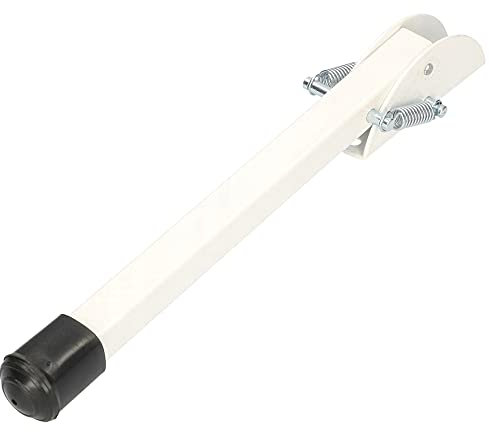 20 cm / 8 in White Kick Down Door Stop - Keep The Door Stay Open for Garage Gate Home Office Metal Door Stopper with Rubber Bumper
