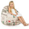 Italpouf Sitzsack L Kindersitzsack, Indoor, Sitzsack Sessel für Kinder, EPS Perlen Füllung, Abnehmbarer Bezug, Maschinenwaschbar, Kindersessel, Zertifiziert, Kaffee