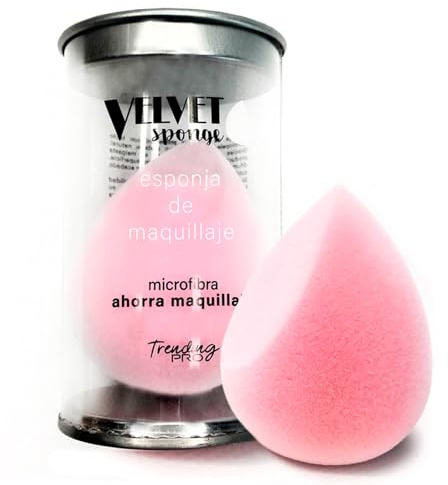 TRENDING PRO velvet make-up sponge - microfibre make-up schwamm - velvet finish - gleichmäßige deckung - nass und trocken verwendung - latexfrei - ergonomisches format