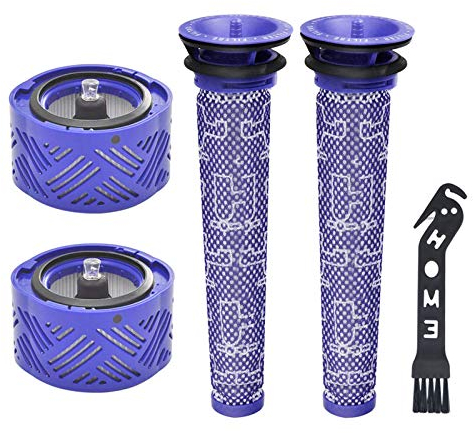 APZOVO Ersetzt Filter für Dyson V6, V6 Motorhead, V6 Absolute und V6 Animal, Zubehör für Dyson Staubsauger 2 Stück Waschbar Vorfilter, 2 Stück Waschbar HEPA-Nachfilter