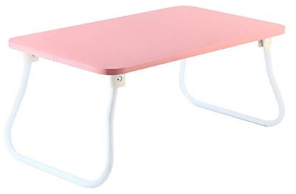 Folding Bed Tray Table Bed Tray Lap Desk Laptop Desk Bed Tray Laptop Bed Stand Portable Standing Table Foldable Lap Tablet Table Small Desk for Watching Movie on Bed Personal Dinning Table (Pink)
