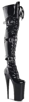 TIKENBST tacchi donna Tacchi Alti 20CM Tacco Alto Sopra Il Ginocchio Stivali Stile Copertina Della Rivista Modello Di Ripresa Stivali Lunghi,Black-42