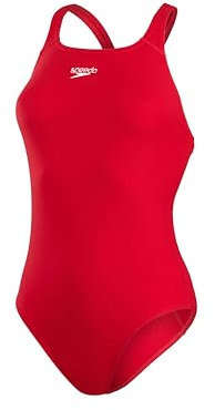 Speedo Damen Eco Endurance+ Medalist Badeanzug | Athletische Passform | Klassisches Design | Recyclingmaterial | Chlorbeständig | Besonders flexibel Badeanzug, Fed Red, 36