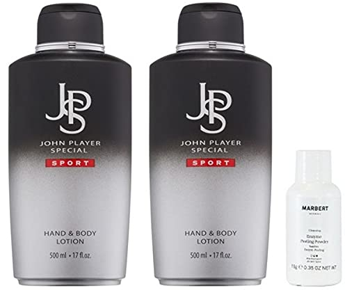 John Player Special Hand- und Bodylotion 2x500ml + Marbert Peeling Puder 10ml Gratis