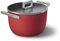 Smeg Cookware Cocotte anti-adhésive avec couvercle, style années 50, 8 litres (rouge)