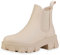 VAN HILL Damen Stiefeletten Plateau Boots Blockabsatz Profilsohle Schuhe Freizeit Booties Plateauschuhe 199468 Beige 41