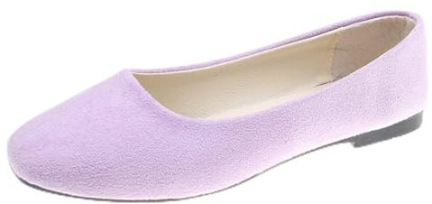 Hwalleum Women's Casual Square Toe Ballet Flats Ladies Stylish Slip On Ballerina Flats Girls Fashionable Solid Color Ballet Pumps Dolly Shoes Womens Comfy Office Driving Flat Shoes Loafers