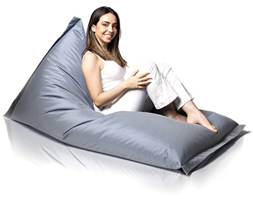 Aiire Pouf Exterieur Géant XXL - Bean Bag Moderne Flottant avec Remplissage pour Piscine et Jardin - Coussin de Sol ou Fauteuil de Lecture - Pouffe Adulte, Gamer ou Ado Gris