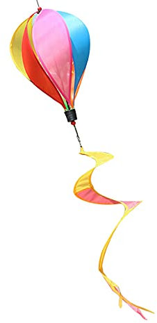Tourne-Vent en montgolfière, décorations pour moulins à Vent et Jardin, Wind Spinner Moulin à Vent en à Rayures colorées Arc-en-Manche à Vent décor pour Jardin
