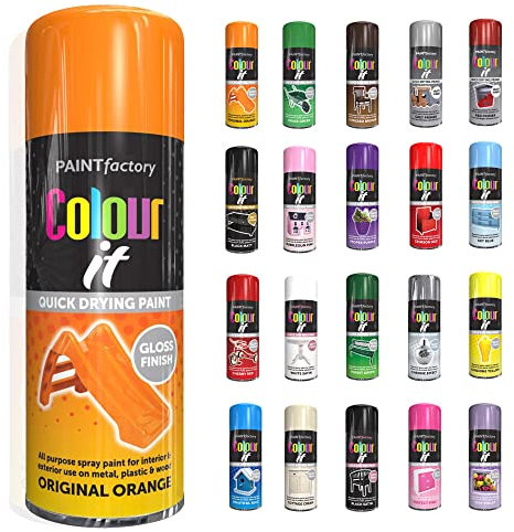 SCHNAZZ 1 x All Purpose Original Orange Aerosol Spray Paint 400ml Fast Dry, Quick Drying Spray and Excellent Coverage for Wood, Metal, Plastic, Glass and More