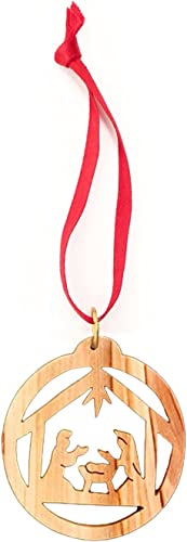 Weihnachtskrippe aus Olivenholz – Heilige Familie im Stall – Fair Trade & handgefertigt