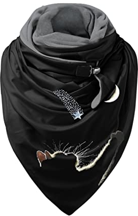 Qixiu Dreieck Schal poncho winterschal damen Dreiecksschal Groß Mit Knöpfen für frauen Schal Farbe Drucken Karo Tartan Streifen Dreieckstuch Halstuch Scarf Damenschal warm Winter