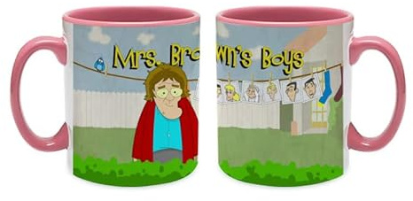 Giftme Mrs Browns Boys for Boy-Girl, Friends Coffee Tea Mug 11oz Inside Coloured Ceramic Mug. (Pink)