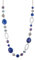 Bulinlin Silber Perplen Lang Kette für Damen Boho Statement Chain Halskette Modeschmuck Geburtstagsgeschenke für Frauen (52-Sapphire)