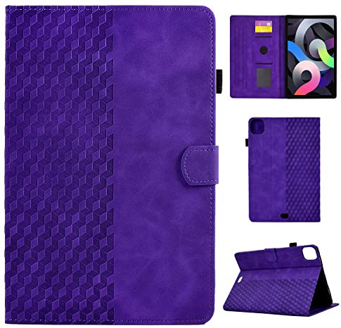 CASAFUNY iPad Air Case, 11 Inch M2, PU Leather Protective Cover with Auto Sleep/Wake, Purple