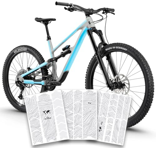 unleazhed Bike Protection BP01 Frame Topolines Black Matt | Rahmenschutzfolie für Mountainbikes | Made in Germany | 35 -teiliges komplett Rahmenschutz-Set | extrem reißfest