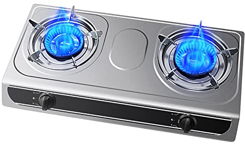 fornello a gas Fornello a gas da campeggio portatile 2 fuochi, fornello a gas leggero in acciaio inossidabile da 71 cm, fornello a gas da tavolo NG/LGP fornello da cucina fornello da cucina all'a