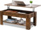 Blisswood Wooden Coffee Tables, Lift Top Coffee Table For Living Room, Coffee Table With Storage With 1 Shelf Large Hidden Storage Lift-Top Sofa End Tea Table Rustic Brown 120x60x(49.5-62.5) H cm