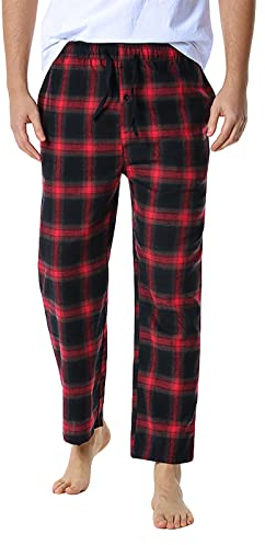 Generisch Cargo Shorts, Fashion Men's Casual Plaid Loose Sport Pajama Pants Trousers Arbeitshosen Männer Stretch Herrenhosen Lang Sommer Kargo Hosen 4XL Arbeits Hose Engelbert Straus (M, Vermilion)