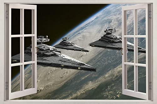 Wandsticker 3D-Fensteraufkleber Wandaufkleber Art Mural Imperial Star Destroyer 50x75cm