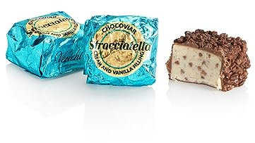 Venchi - Chocoviar Stracciatella - Bombón de Chocolate con Leche con Relleno de Nata y Nibs, 1 kg - Sin Gluten