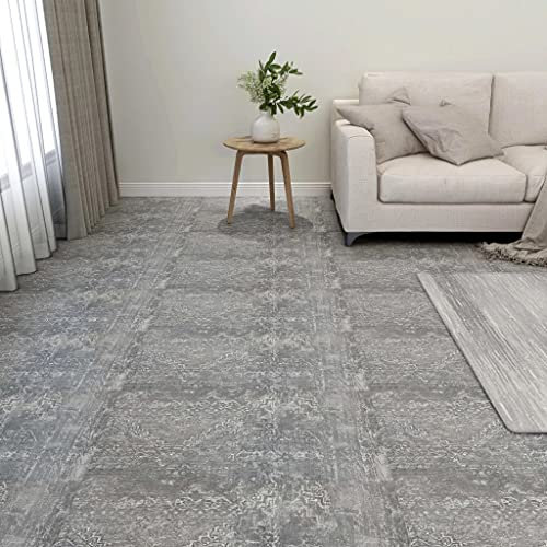 SKM Listoni Pavimenti Autoadesivi 20 pz PVC 1,86 m² Grigio Cemento (5,32KG)-0122