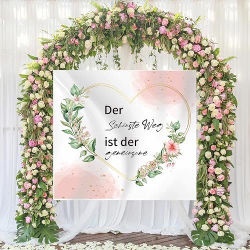 Vocridy Hochzeitslaken zum Ausschneiden mit Scheren, Bettlaken Hochzeit ausschneiden als Hochzeitsspiel für das Brautpaar, Bettlaken mit Herz Hochzeit inkl, 200x180cm, Pink (Pink)