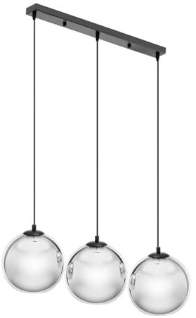 Uniprodo UNI_LD_04 Pendelleuchte 3 Leuchtmittel E27 60 W Glas Hängelampe Hängeleuchte Pendellampe Deckenlampe