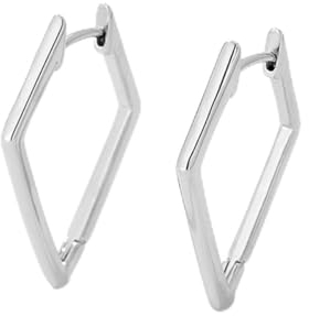 LEEQBCR 1 Paar hohle, diamantförmige, geometrische Ohrringe, böhmischer Stil, antiallergische Ohrringe, Damenohrringe, für Frauen und Mädchen (silberfarben)