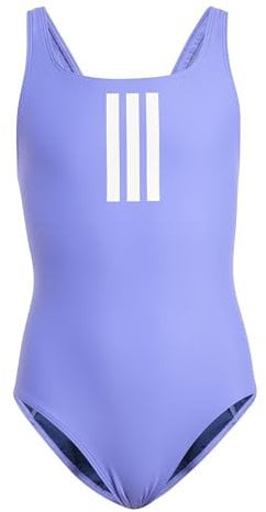 adidas Mädchen 3-Stripes Swimsuit Kids, Cobalt Blue/White, 5-6 Years
