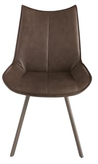 Mondo Viro Modernes Set aus gepolsterten Stühlen aus Kunstleder Dafne mit Beinen aus lackiertem Metall 55 x 62 cm 89h (2, braun)