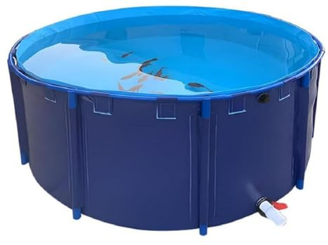 AMGBYMGB laghetto da terra, laghetto per pesci in PVC, piscina per pesci, piscina rotonda a parete spessa, con telaio resistente, per la coltivazione dei pesci, laghetto da allevamento