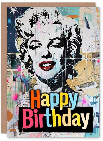 Artery8 Punk Marilyn Collage Hell Graffiti Symbol Geburtstagskarte