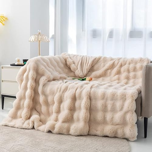Kuscheldecke Felldecke Kuscheldecke Flauschig, Kunstfell Fleecedecke, Flauschige, Weiche, Dicke Kaninchendecke Für Bett, Sofa, Couch, Schlafzimmer, Freizeitdecke, Tagesdecke (b,120*200cm)